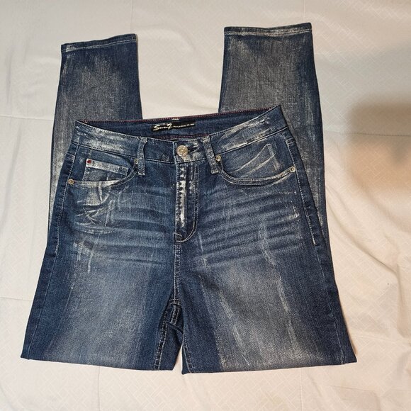 Seven7 High-Rise Skinny Jeans SN16661 – Silver Metallic Foil - Picture 3 of 9